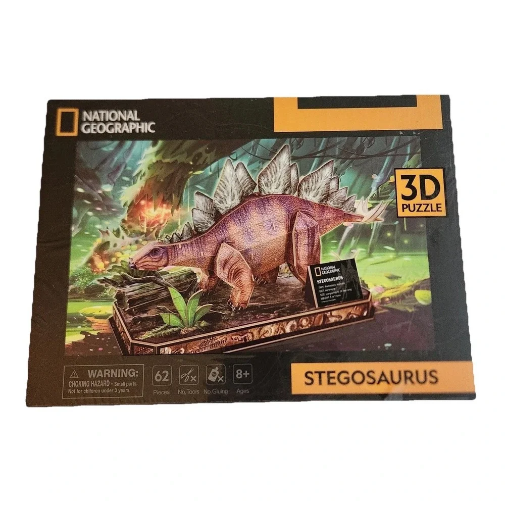 National Geographic Puzzle‎ 3D Stegosaurus DS1054 Cubic Fun NEW Sealed In Box